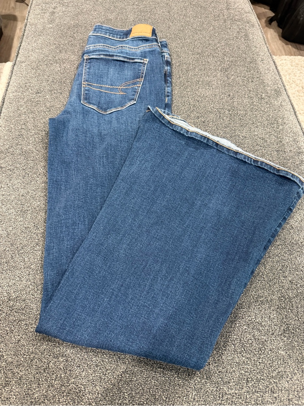 American Eagle Outfitters Classic Blue Wide-Leg Flare Jeans